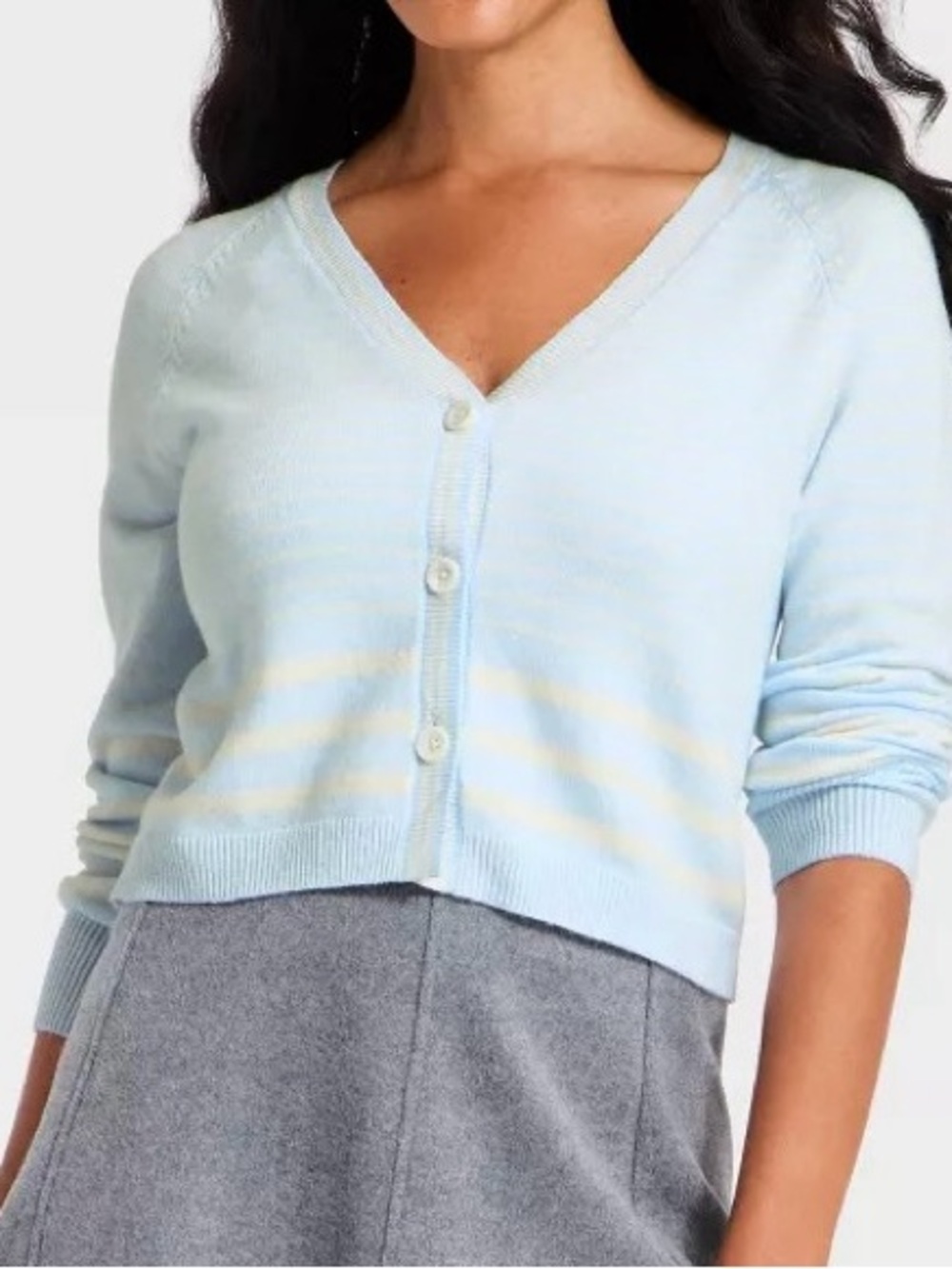 A new day Light Blue V-Neck Button Front Sweater - Size XXL NWT - Super soft